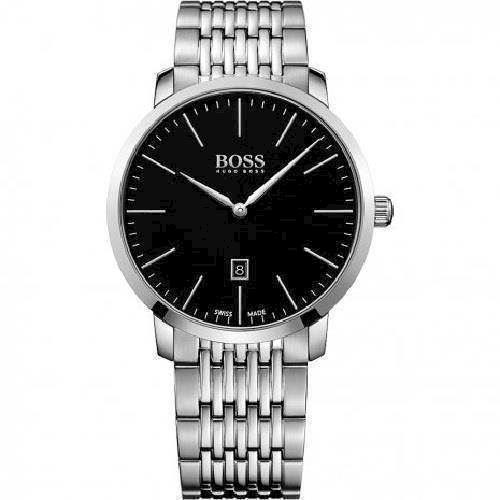 Image of Hugo Boss Swiss Made Sølv Quartz herre ur, model 1513259